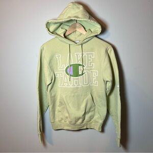 Champion Lake Tahoe Graphic Print Hoodie Adult XS Light Green Sweatshirt **READ